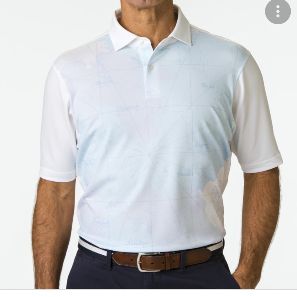 Fairway Greene Mens Usa Autobahn Print Pique Golf Polo Size Large